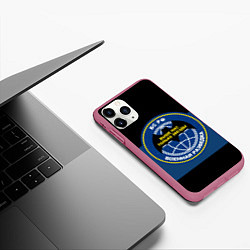 Чехол iPhone 11 Pro матовый ВС РФ: Военная разведка, цвет: 3D-малиновый — фото 2