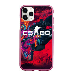 Чехол iPhone 11 Pro матовый CS:GO Beast AWP, цвет: 3D-малиновый