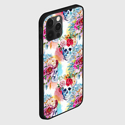 Чехол для iPhone 12 Pro Max Цветы и бабочки 5, цвет: 3D-черный — фото 2