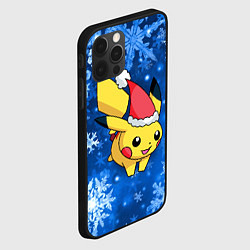 Чехол для iPhone 12 Pro Max Новогодний Пикачу в полете, цвет: 3D-черный — фото 2
