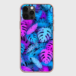 Чехол для iPhone 12 Pro Max Сине-розовые тропики, цвет: 3D-светло-розовый