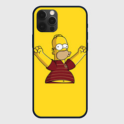 Чехол для iPhone 12 Pro Max Гомер-болельщик, цвет: 3D-черный