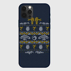 Чехол для iPhone 12 Pro Max Новогодний свитер Чужой, цвет: 3D-черный