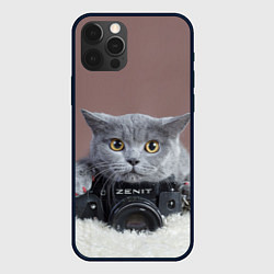 Чехол для iPhone 12 Pro Max Котик фотограф, цвет: 3D-черный
