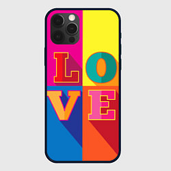 Чехол для iPhone 12 Pro Max Love three-dimensional letters, цвет: 3D-черный