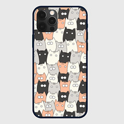 Чехол для iPhone 12 Pro Max Котики, цвет: 3D-черный