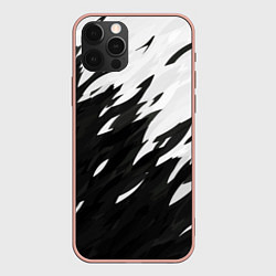 Чехол для iPhone 12 Pro Max Black & white, цвет: 3D-светло-розовый