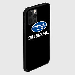 Чехол для iPhone 12 Pro Max Subaru - emblem, цвет: 3D-черный — фото 2
