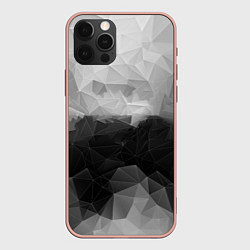 Чехол для iPhone 12 Pro Max Polygon gray, цвет: 3D-светло-розовый