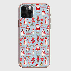 Чехол для iPhone 12 Pro Max Рождественская Милота, цвет: 3D-светло-розовый