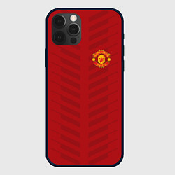 Чехол для iPhone 12 Pro Max Manchester United: Red Lines, цвет: 3D-черный