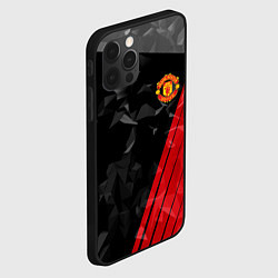 Чехол для iPhone 12 Pro Max FC Manchester United: Abstract, цвет: 3D-черный — фото 2