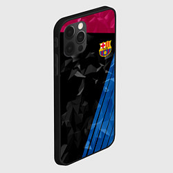 Чехол для iPhone 12 Pro Max FC Barcelona: Abstract, цвет: 3D-черный — фото 2