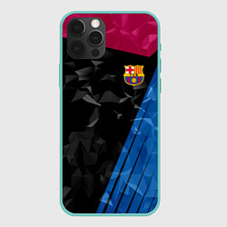 Чехол для iPhone 12 Pro Max FC Barcelona: Abstract, цвет: 3D-мятный