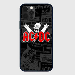Чехол для iPhone 12 Pro Max AC DC - Homer Simpson, цвет: 3D-черный