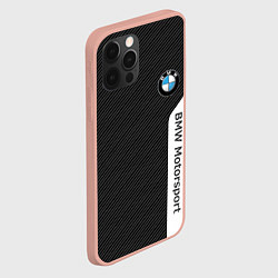 Чехол для iPhone 12 Pro Max BMW CARBON БМВ КАРБОН, цвет: 3D-светло-розовый — фото 2