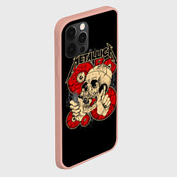 Чехол для iPhone 12 Pro Max Metallica Skull, цвет: 3D-светло-розовый — фото 2