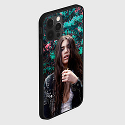 Чехол для iPhone 12 Pro Max Dua Lipa: Floral, цвет: 3D-черный — фото 2