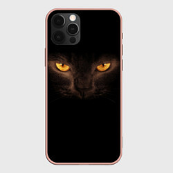 Чехол для iPhone 12 Pro Max Кошачий взгляд, цвет: 3D-светло-розовый