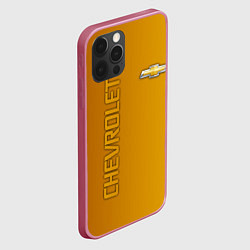 Чехол для iPhone 12 Pro Max Chevrolet желтый градиент, цвет: 3D-малиновый — фото 2