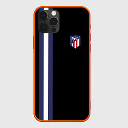 Чехол для iPhone 12 Pro Max FC Atletico Madrid: Blue Line, цвет: 3D-красный