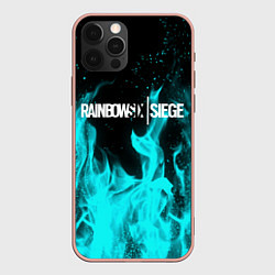 Чехол для iPhone 12 Pro Max R6S: Turquoise Flame, цвет: 3D-светло-розовый