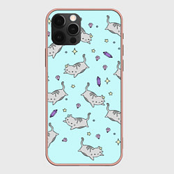 Чехол для iPhone 12 Pro Max Кавайные котики, цвет: 3D-светло-розовый