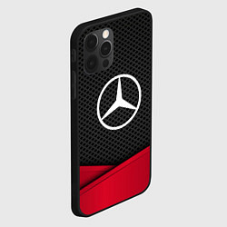 Чехол для iPhone 12 Pro Max Mercedes Benz: Grey Carbon, цвет: 3D-черный — фото 2