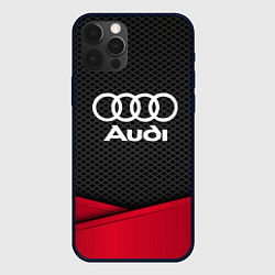 Чехол для iPhone 12 Pro Max Audi: Grey Carbon, цвет: 3D-черный