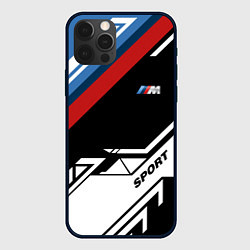 Чехол для iPhone 12 Pro Max BMW GEOMETRY SPORT БМВ M PERFORMANCE, цвет: 3D-черный