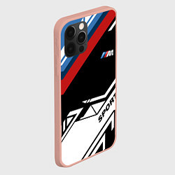 Чехол для iPhone 12 Pro Max BMW GEOMETRY SPORT БМВ M PERFORMANCE, цвет: 3D-светло-розовый — фото 2