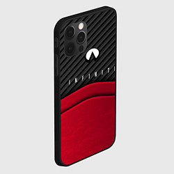 Чехол для iPhone 12 Pro Max Infiniti: Red Carbon, цвет: 3D-черный — фото 2