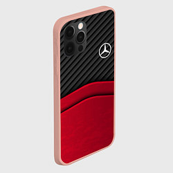 Чехол для iPhone 12 Pro Max Mercedes Benz: Red Carbon, цвет: 3D-светло-розовый — фото 2