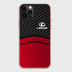 Чехол для iPhone 12 Pro Max Lexus: Red Carbon, цвет: 3D-светло-розовый