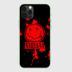 Чехол для iPhone 12 Pro Max Nirvana: Blooded Smile, цвет: 3D-салатовый