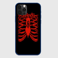 Чехол для iPhone 12 Pro Max Slipknot Skeleton, цвет: 3D-тёмно-синий