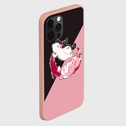 Чехол для iPhone 12 Pro Max MONOKUMA X MONOMI, цвет: 3D-светло-розовый — фото 2