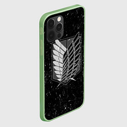 Чехол для iPhone 12 Pro Max Атака Титанов: белая пыль, цвет: 3D-салатовый — фото 2