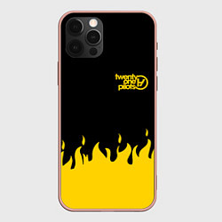Чехол для iPhone 12 Pro Max 21 Pilots: Yellow Fire, цвет: 3D-светло-розовый