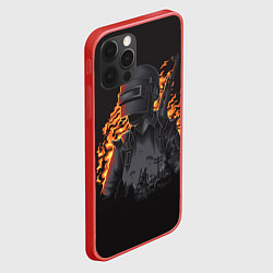Чехол для iPhone 12 Pro Max PUBG: Flame Soldier, цвет: 3D-красный — фото 2
