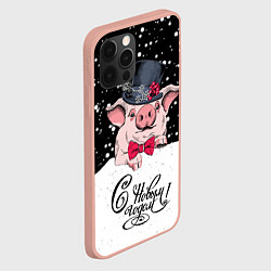 Чехол для iPhone 12 Pro Max Мистер Поросенок, цвет: 3D-светло-розовый — фото 2