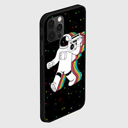 Чехол для iPhone 12 Pro Max Космонавт с магнитофоном, цвет: 3D-черный — фото 2