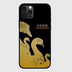 Чехол для iPhone 12 Pro Max GUSSI: Gold Edition, цвет: 3D-черный