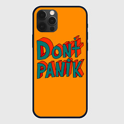 Чехол для iPhone 12 Pro Max Do not panic - 3D lettering, цвет: 3D-черный