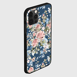 Чехол для iPhone 12 Pro Max Цветущие розы, цвет: 3D-черный — фото 2