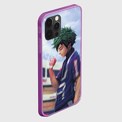 Чехол для iPhone 12 Pro Max My Hero Academia сжимает кулак, цвет: 3D-сиреневый — фото 2