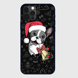 Чехол iPhone 12 Pro Max Merry Christmas - french bulldog