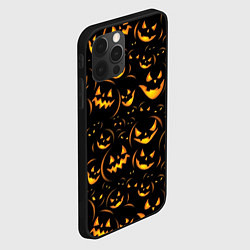 Чехол для iPhone 12 Pro Max Тыквы на хэллоуин - паттерн, цвет: 3D-черный — фото 2