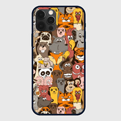 Чехол для iPhone 12 Pro Max Прикольные зверушки, цвет: 3D-черный