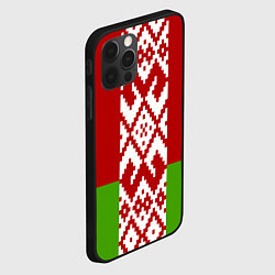 Чехол для iPhone 12 Pro Max Беларусь флаг, цвет: 3D-черный — фото 2